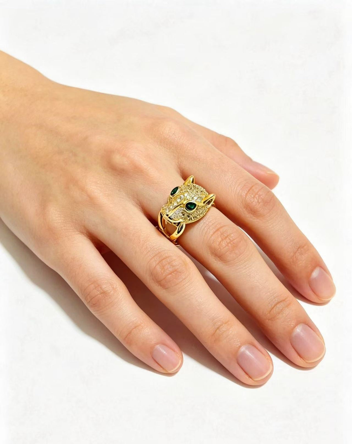 ¡®Veyra Jewelry¡¯  Single Panther‑Head Full‑Pavé Diamond Ring