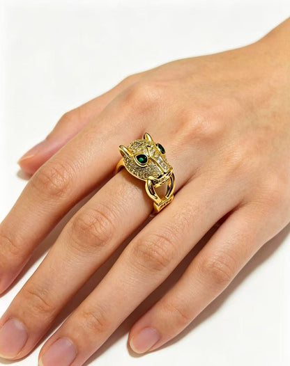 ¡®Veyra Jewelry¡¯  Single Panther‑Head Full‑Pavé Diamond Ring