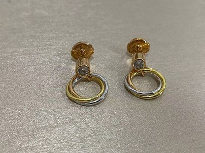 ¡®Veyra Jewelry¡¯Interlocking Three‑Band Diamond Drop Earrings