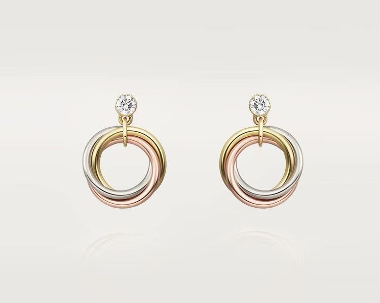 ¡®Veyra Jewelry¡¯Interlocking Three‑Band Diamond Drop Earrings