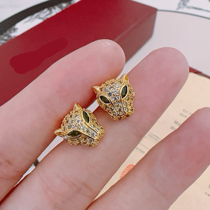 ¡®Veyra Jewelry¡¯Full‑Pavé Diamond Panther‑Head Stud Earrings（副本）