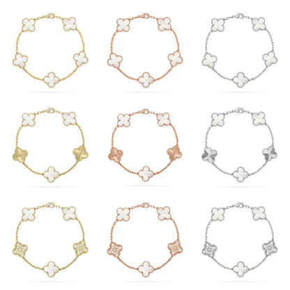 [Veyra Jewelry]New CLOVER WHITE PEARL MOP 5 MOTIF BRACELET COLLECTION