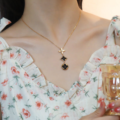 ¡®Veyra Jewelry¡¯STAR AND SUN ONYX PINK GOLD NECKLACE