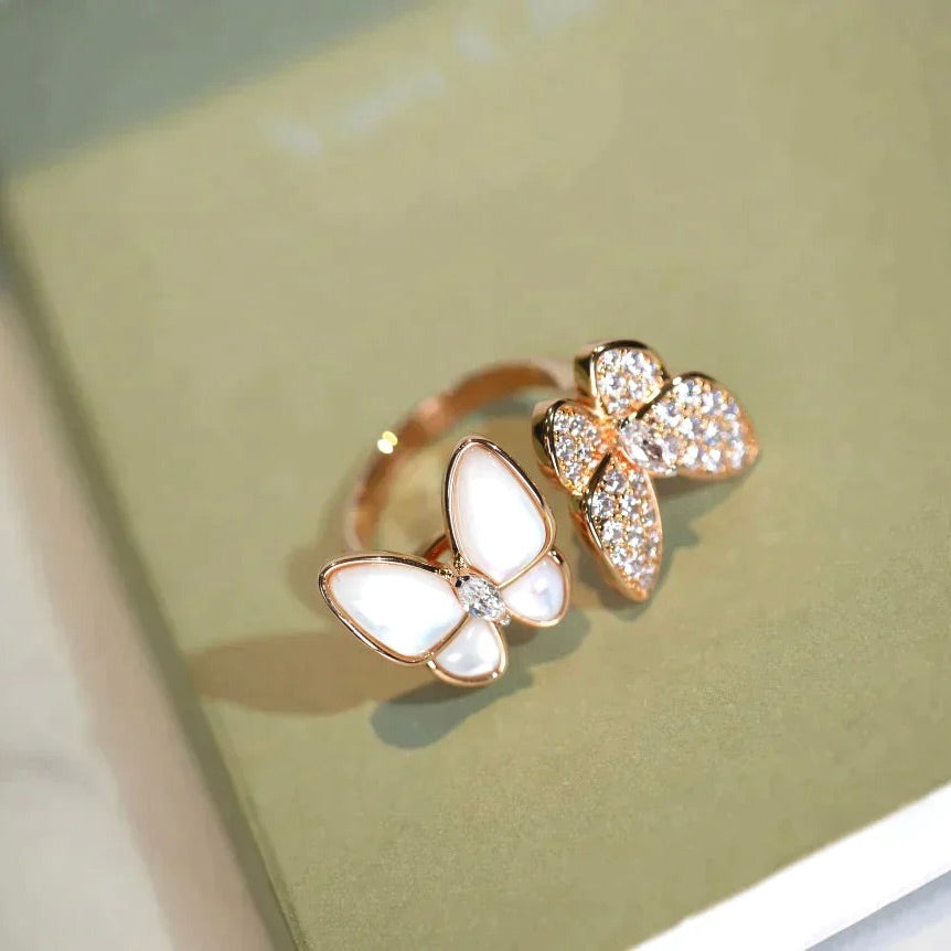 ¡®Veyra Jewelry¡¯TWIN BUTTERFLY DIAMOND MOP RING
