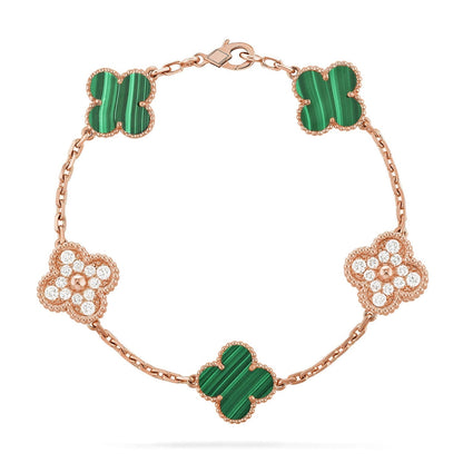 [Veyra Jewelry]New  CLOVER 5 MOTIF MALACHITE BRACELET COLLECTION