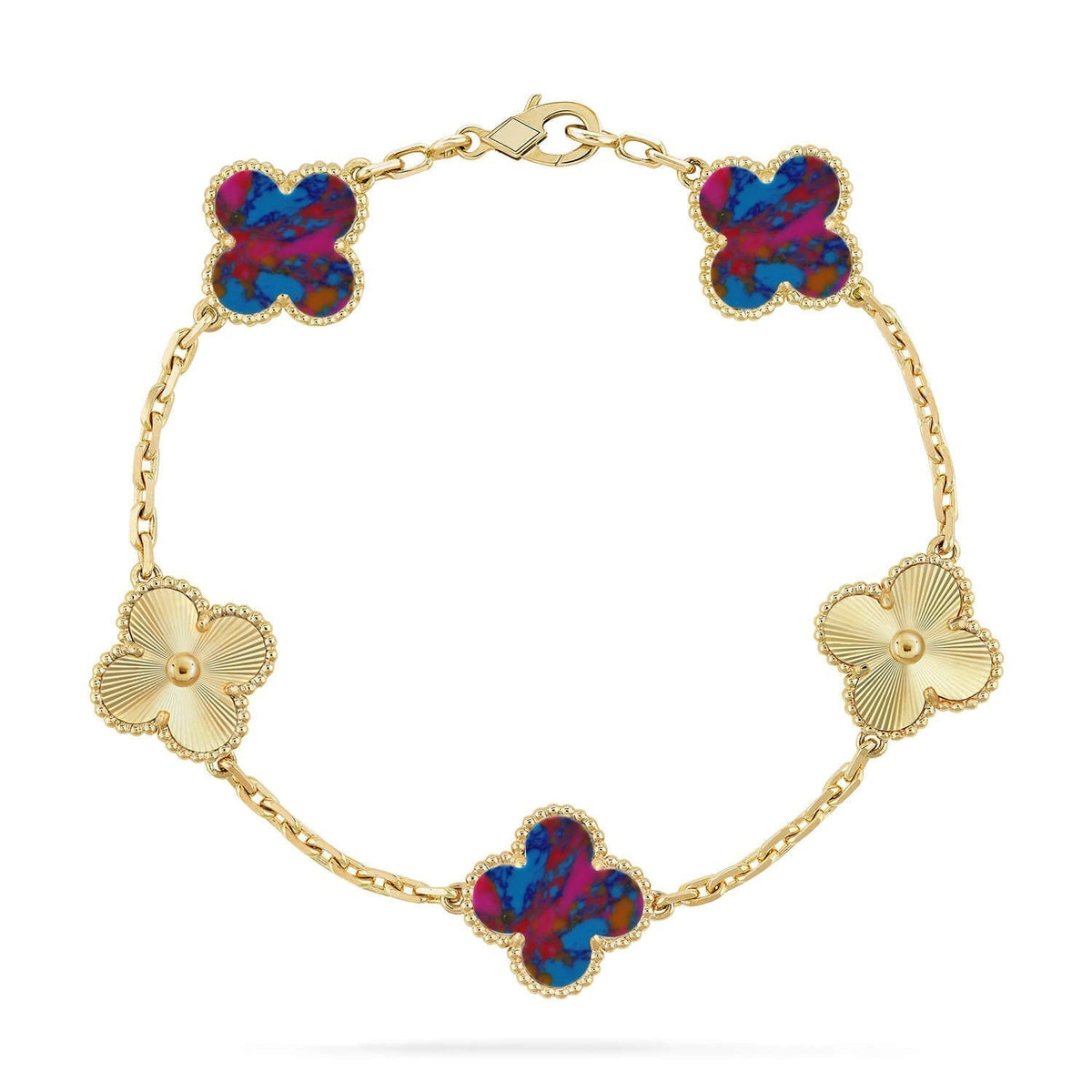 [Veyra Jewelry]New CLOVER 5 MOTIF COLOR GEMSTONES BRACELET COLLECTION