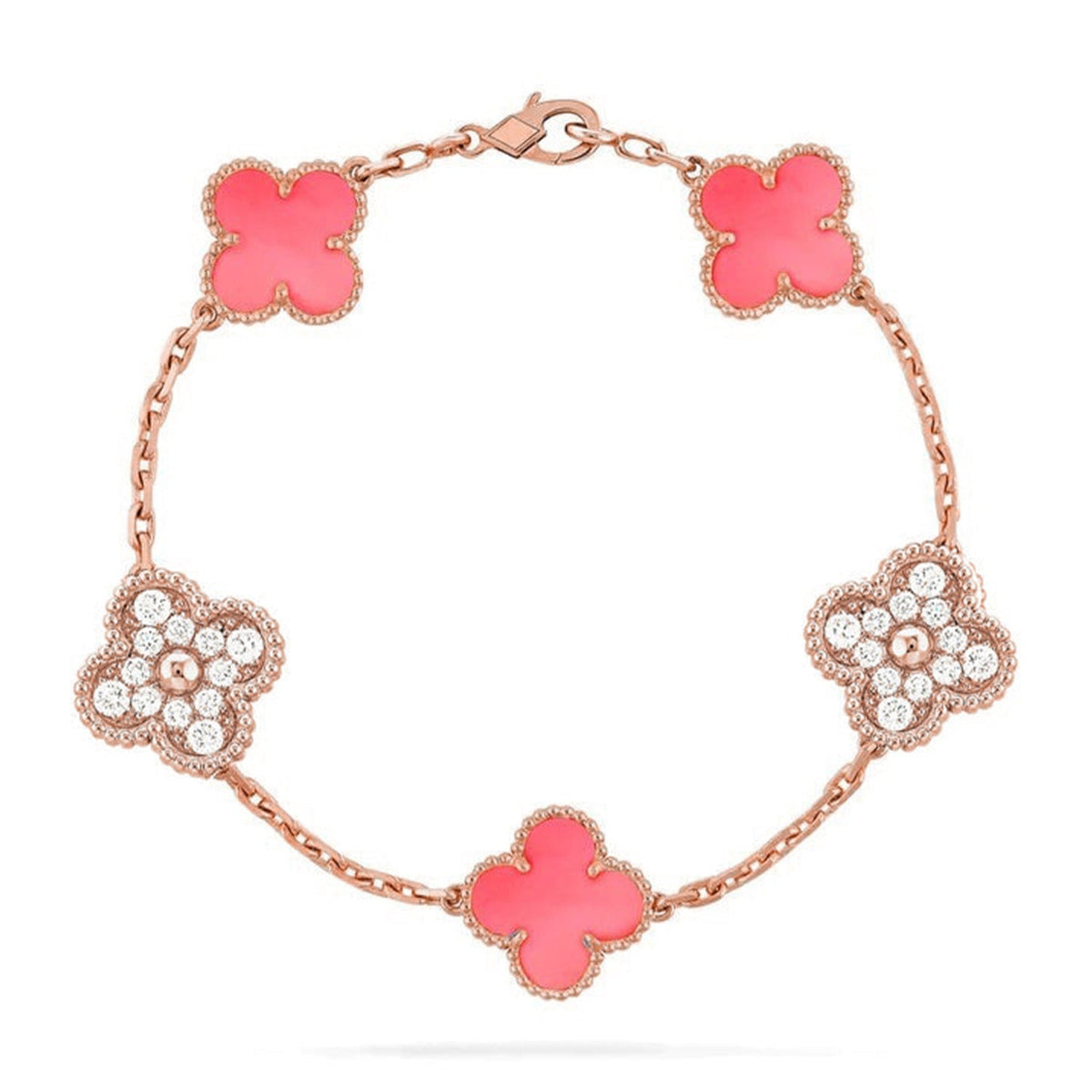 [Veyra Jewelry]New  CLOVER 5 MOTIFS  PINK MOP BRACELET COLLECTION