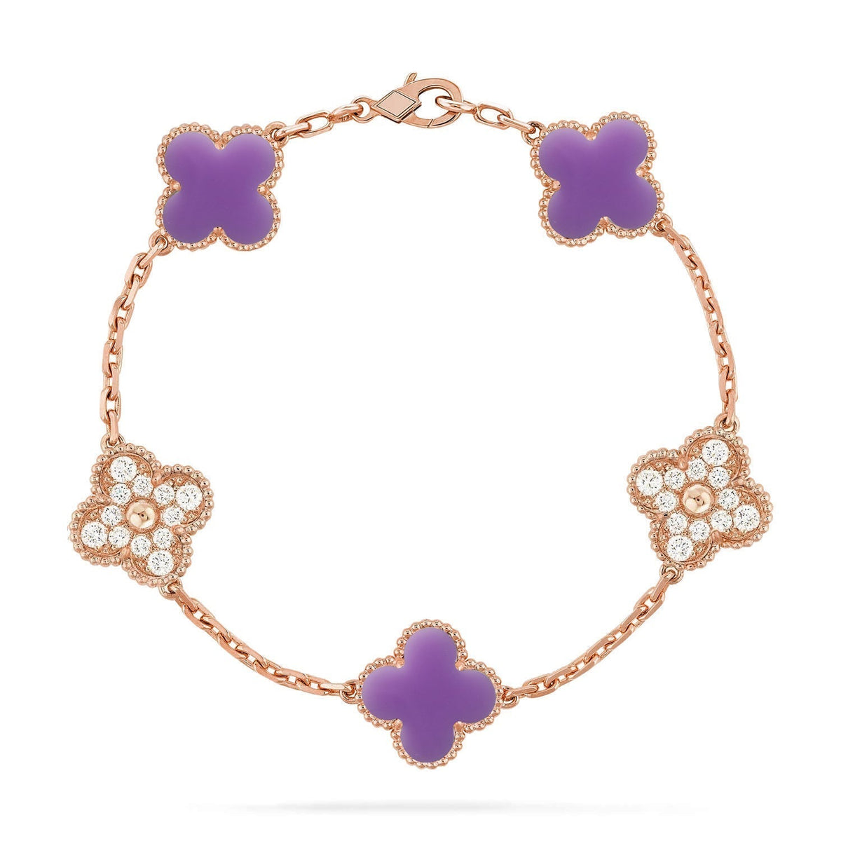 [Veyra Jewelry]New CLOVER 5 MOTIF LIGHT PURPLE BRACELET COLLECTION