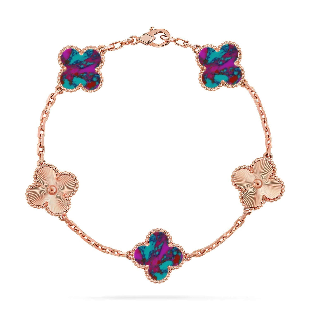 [Veyra Jewelry]New CLOVER 5 MOTIF COLOR GEMSTONES BRACELET COLLECTION