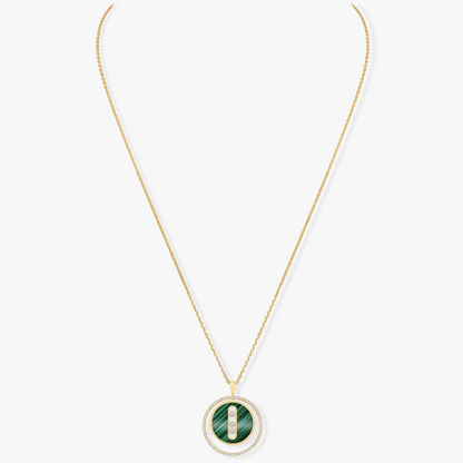 [Veyra Jewelry]LUCKY MOVE 3 DIAMOND MALACHITE GOLD DIAMOND NECKLACE