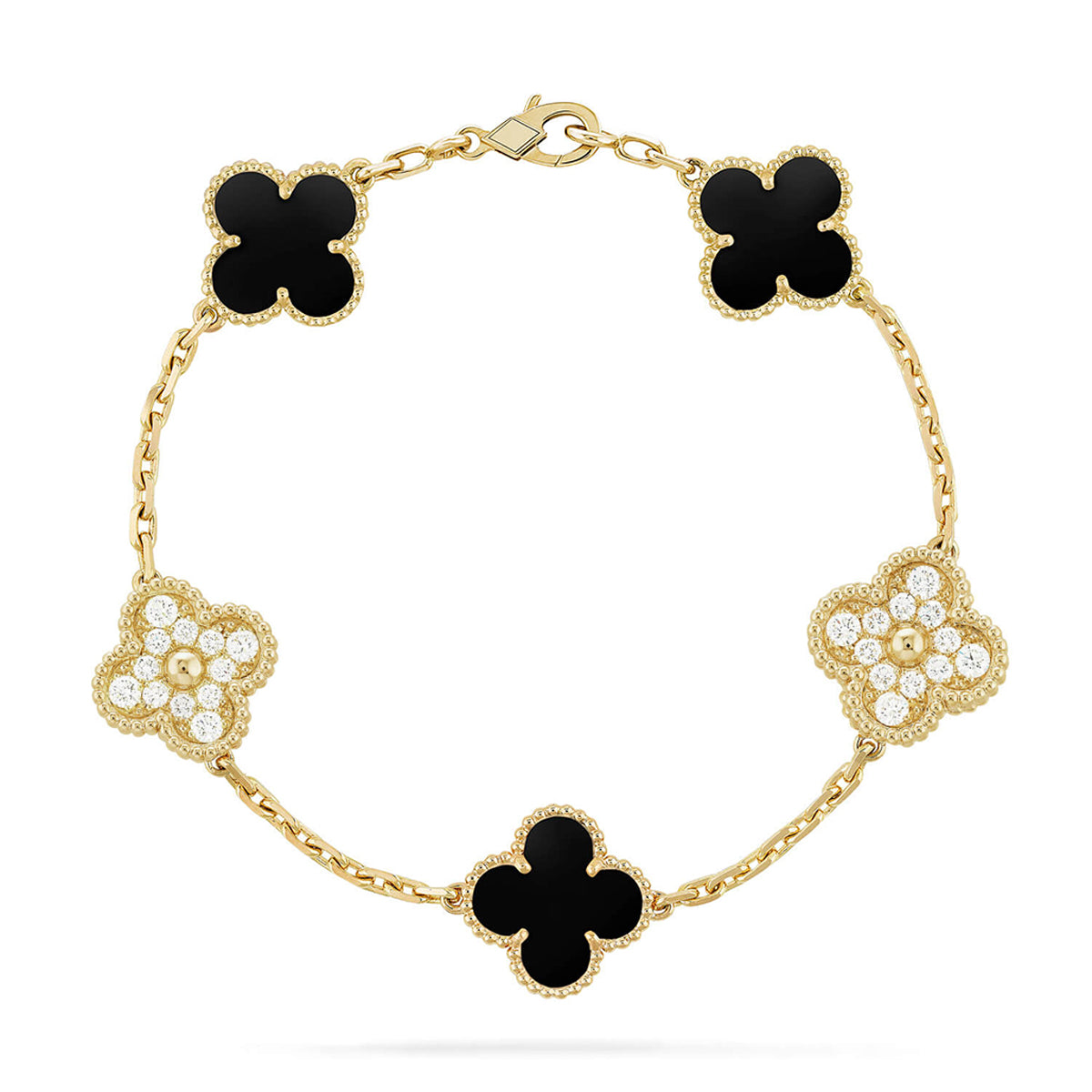 [Veyra Jewelry]New CLOVER 5 MOTIF ONYXS BRACELET COLLECTION