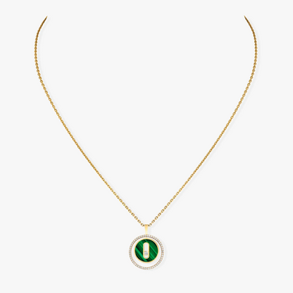[Veyra Jewelry]LUCKY MOVE 1 DIAMOND MALACHITE GOLD DIAMOND NECKLACE