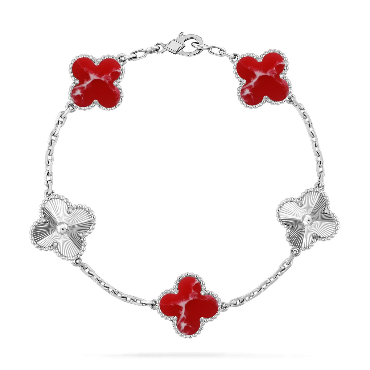 [Veyra Jewelry]New CLOVER 5 MOTIF RED PATTERN BRACELET COLLECTION