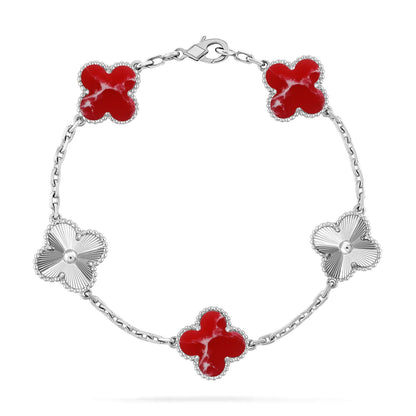 [Veyra Jewelry]New CLOVER 5 MOTIF RED PATTERN BRACELET COLLECTION