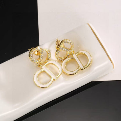 [Veyra Jewelry]Gold CD Letter Stud Earrings