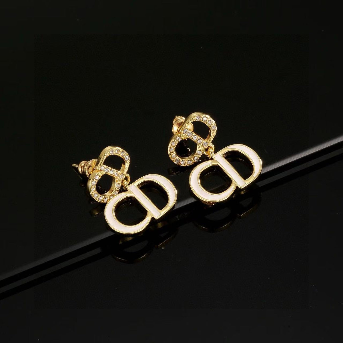 [Veyra Jewelry]Gold CD Letter Stud Earrings