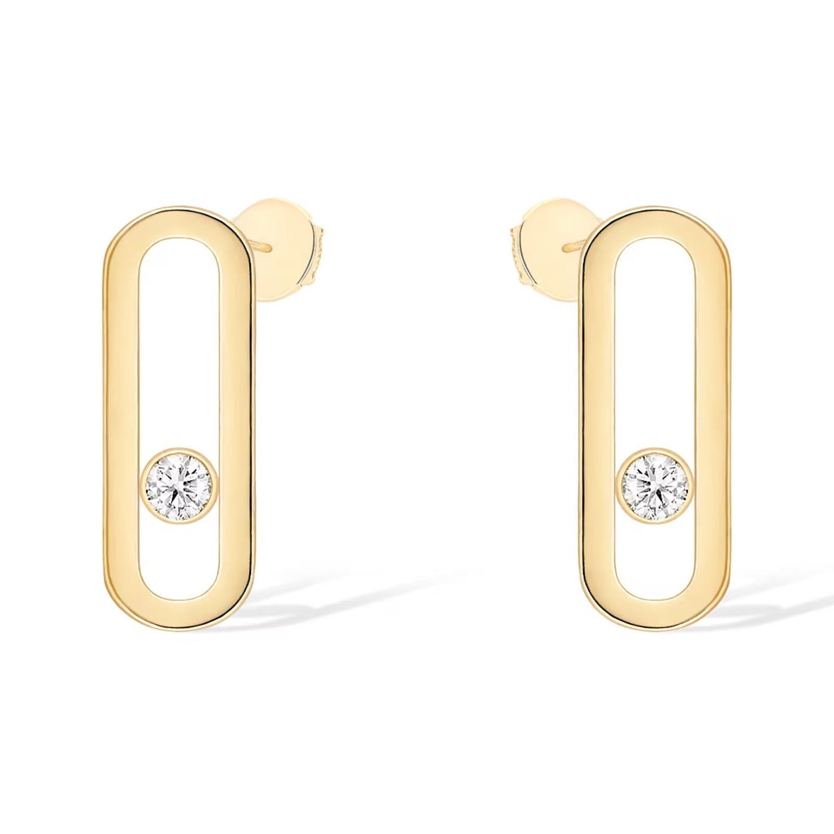 [Veyra Jewelry]MOVE UNO SMALL 1 DIAMOND EARRINGS