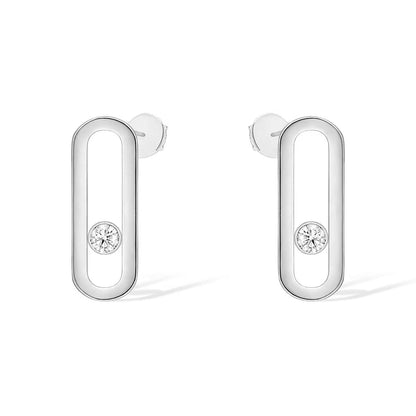 [Veyra Jewelry]MOVE UNO SMALL 1 DIAMOND EARRINGS
