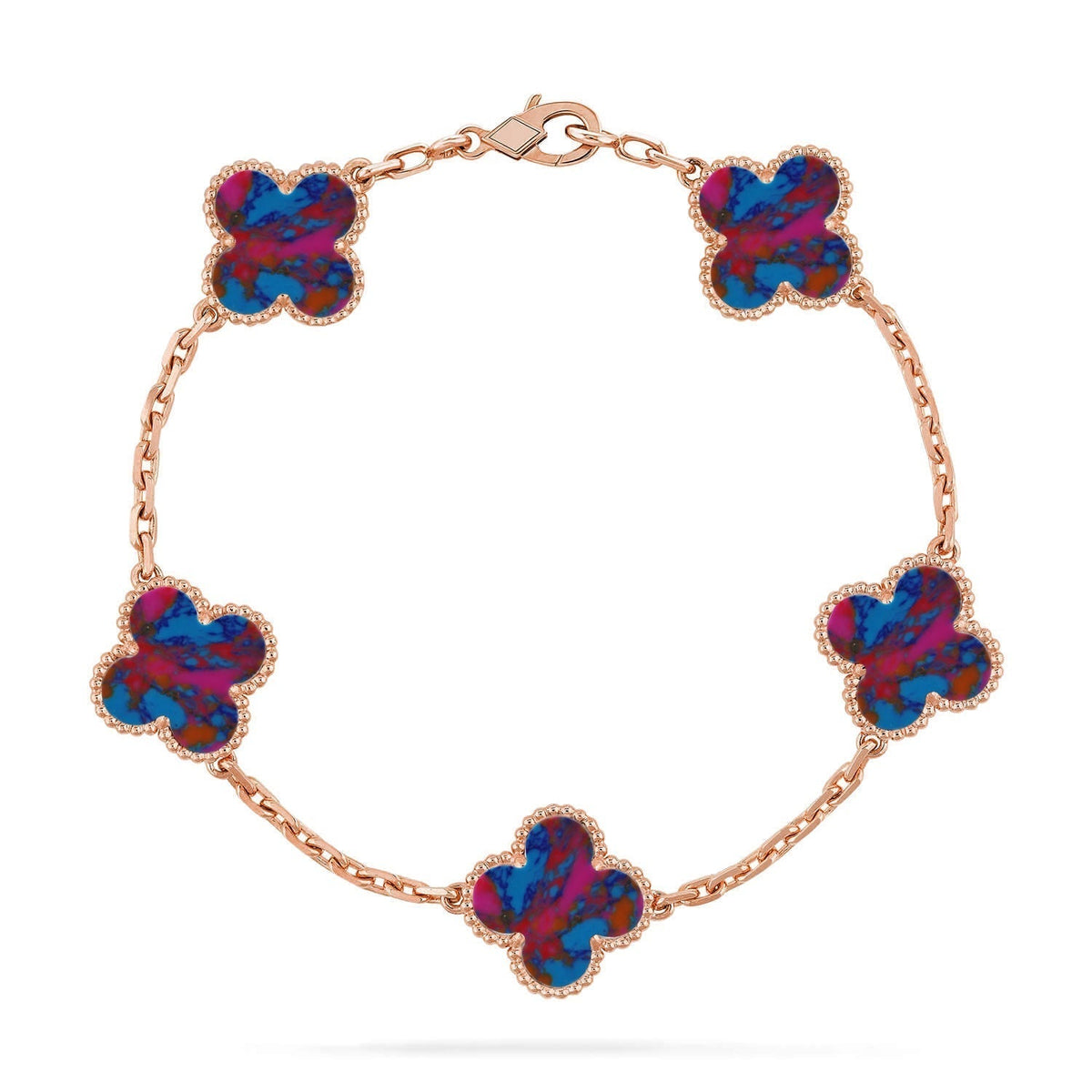 [Veyra Jewelry]New CLOVER 5 MOTIF COLOR GEMSTONES BRACELET COLLECTION