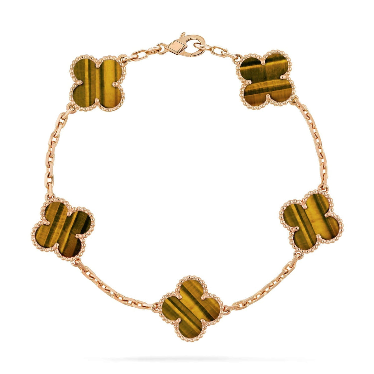 [Veyra Jewelry]New  CLOVER 5 MOTIFS TIGER EYE BRACELET COLLECTION