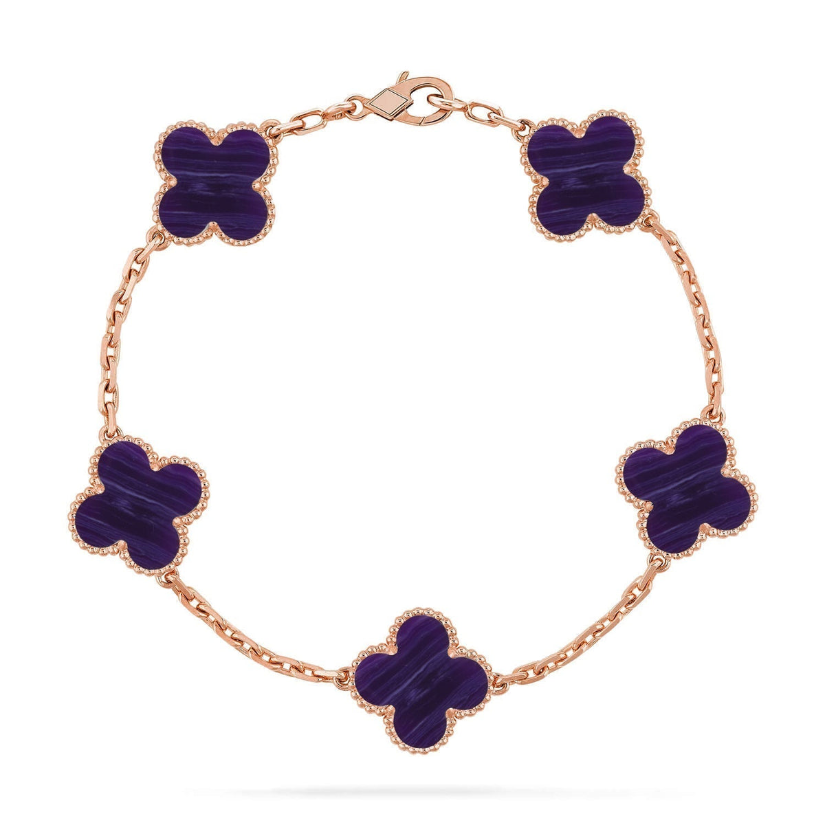 [Veyra Jewelry]New CLOVER 5 MOTIF PURPLE STRIPES BRACELET COLLECTION