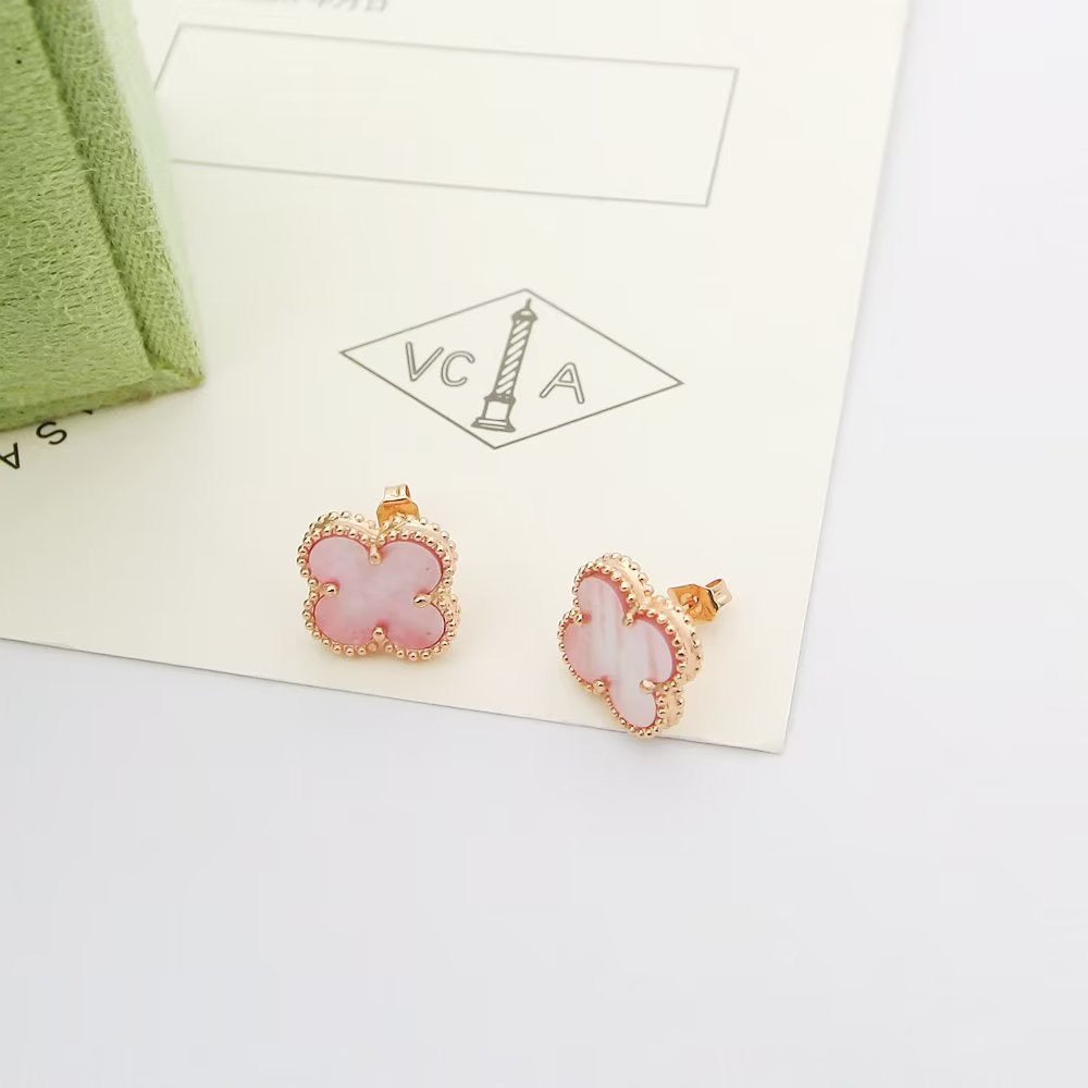 [Veyra Jewelry]Clover Mini Pink Earrings