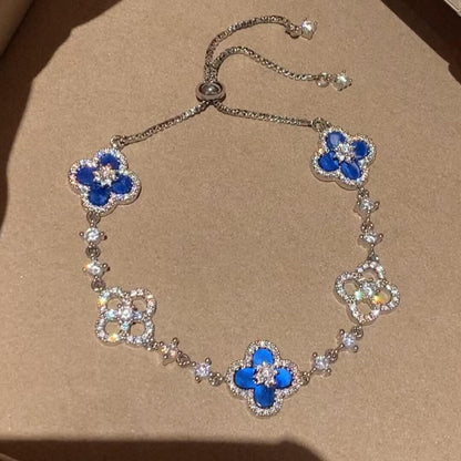 ¡®Veyra Jewelry¡¯CLOVER 5 MOTIF PINK BLUE RED WHITE BRACELET