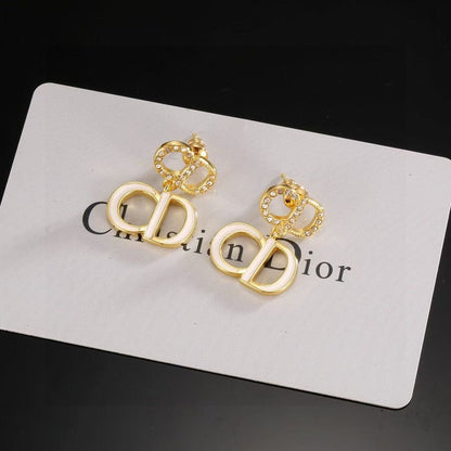 [Veyra Jewelry]Gold CD Letter Stud Earrings