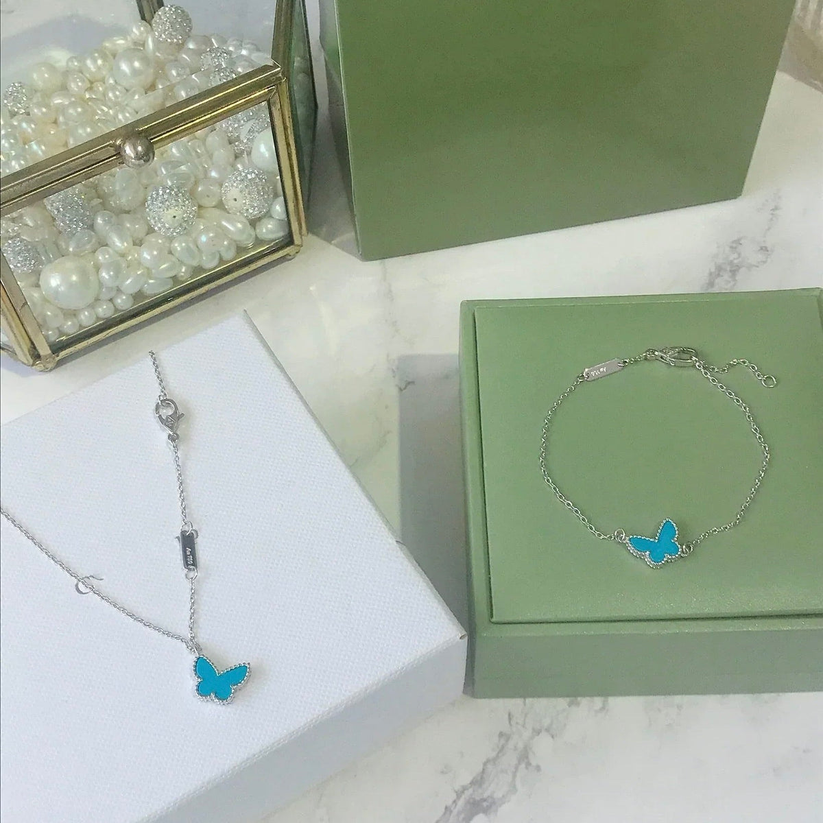 ¡®Veyra Jewelry¡¯BUTTERFLY TURQUOISE BUTTERFLY BRACELET SILVER