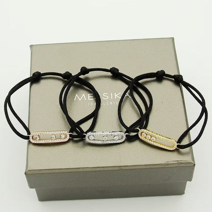 [Veyra Jewelry]Care(Medium-3.5mm) pink cord pavé bracelet