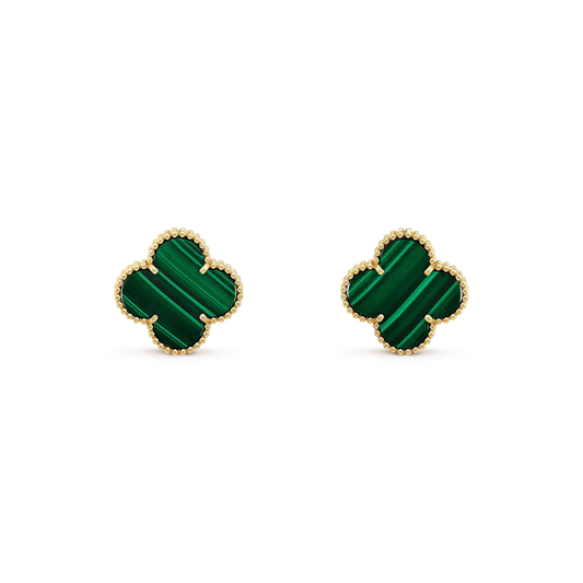 ¡®Veyra Jewelry¡¯CLOVER MINI 9.5MM MALACHITE  EARRINGS
