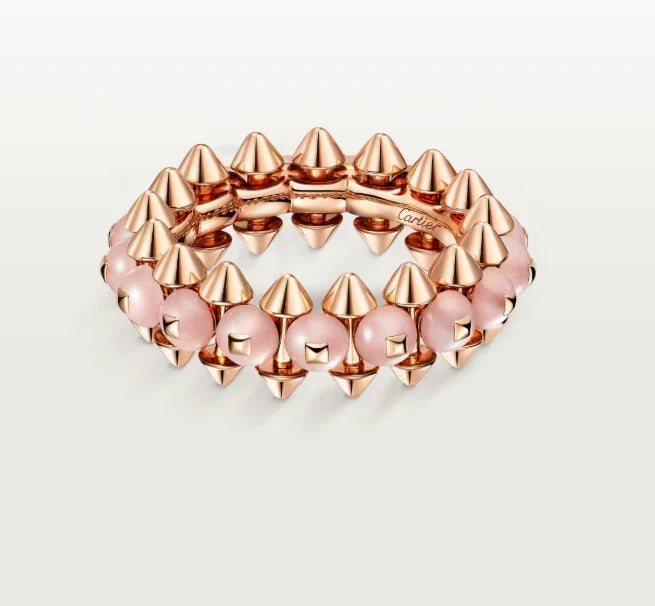 [Veyra Jewelry]CLASH ELEGANT ROSE GOLD RING FEATURING NATURAL AGATE