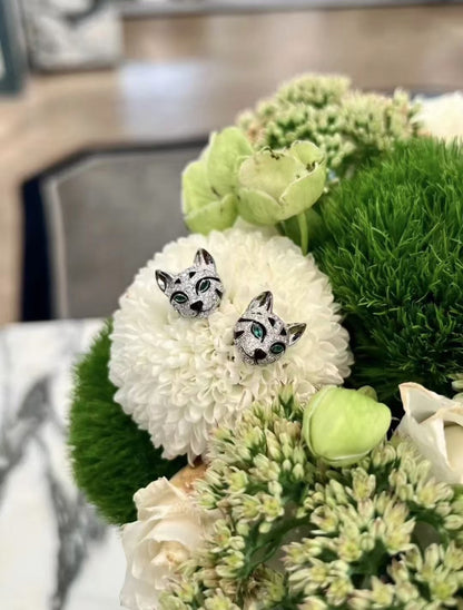 ¡®Veyra Jewelry¡¯ Panther Face Stud Earrings