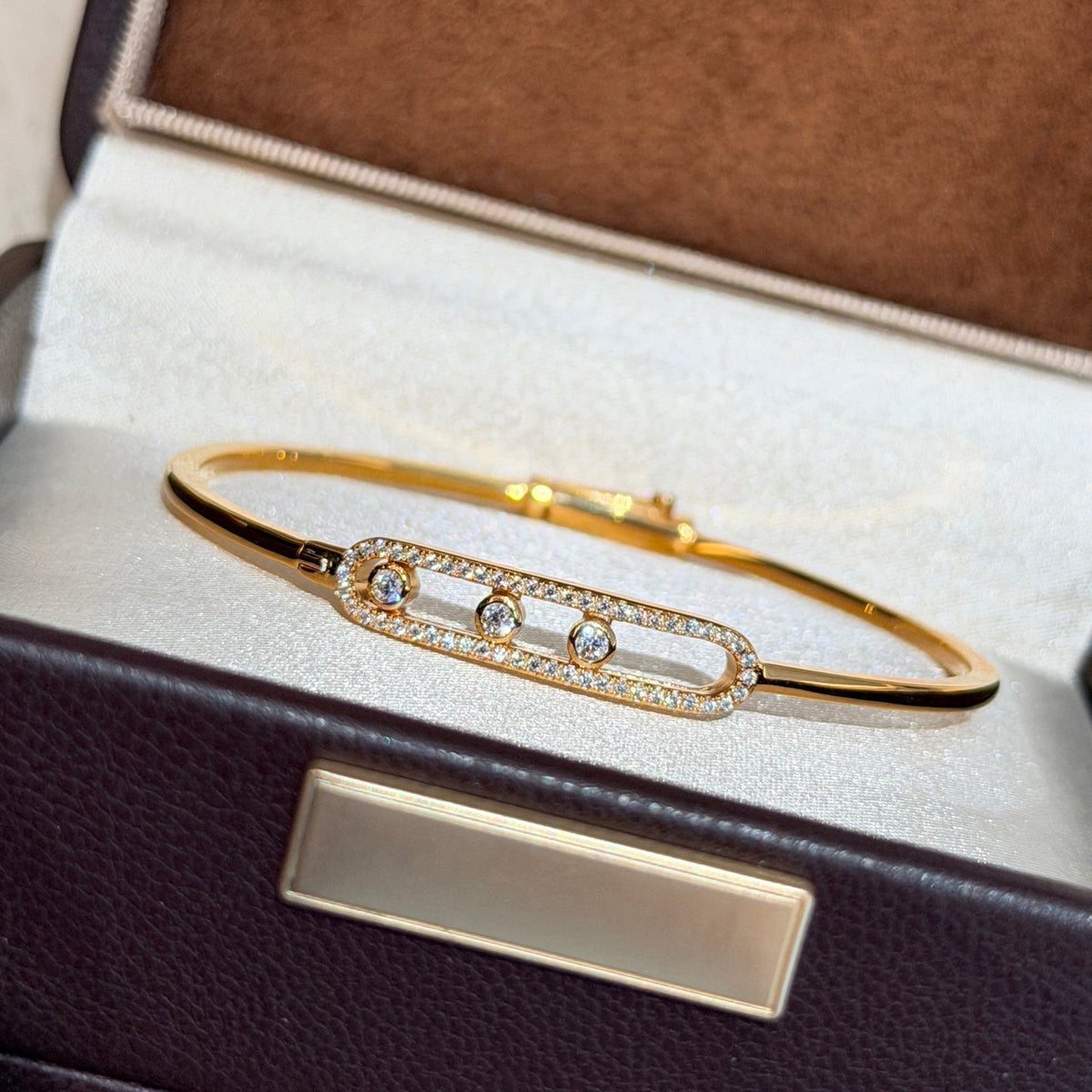 [Veyra Jewelry]Move Pavé Diamond Bangle Bracelet M