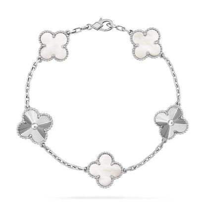 [Veyra Jewelry]New CLOVER WHITE PEARL MOP 5 MOTIF BRACELET COLLECTION