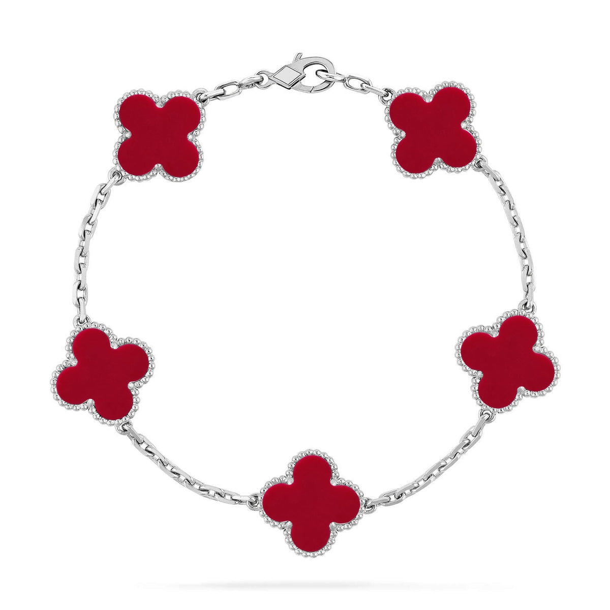 [Veyra Jewelry]New  CLOVER 5 MOTIF RED CORNELIAN BRACELET COLLECTION