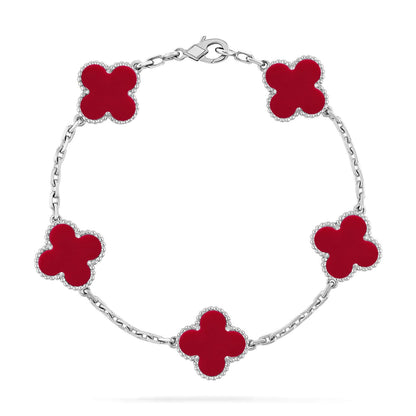 [Veyra Jewelry]New  CLOVER 5 MOTIF RED CORNELIAN BRACELET COLLECTION