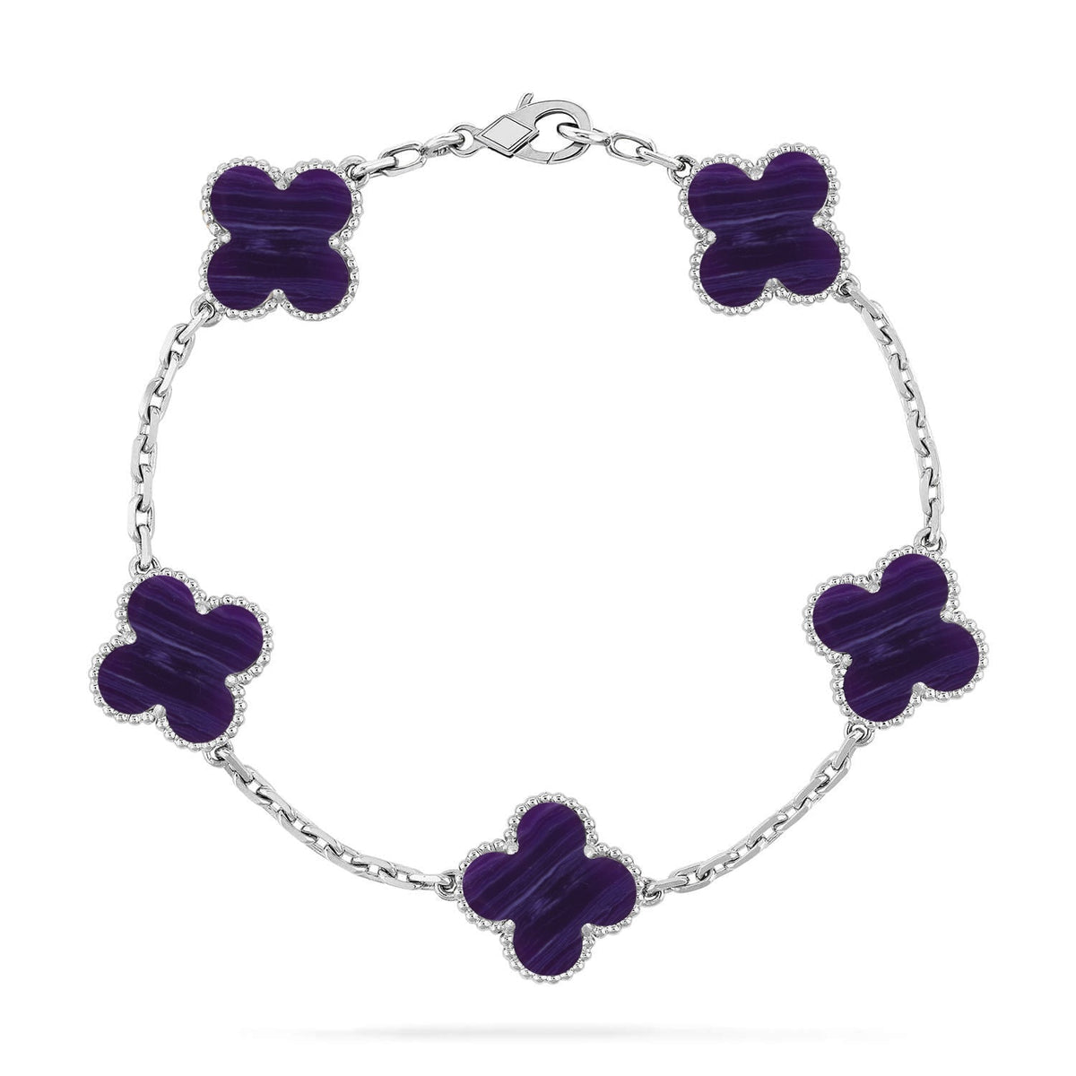 [Veyra Jewelry]New CLOVER 5 MOTIF PURPLE STRIPES BRACELET COLLECTION