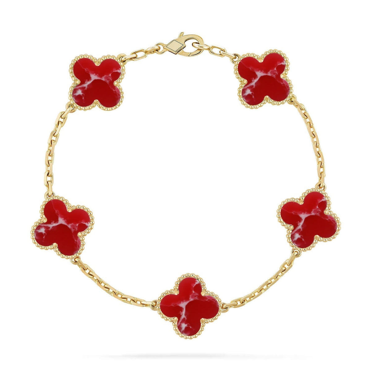 [Veyra Jewelry]New CLOVER 5 MOTIF RED PATTERN BRACELET COLLECTION