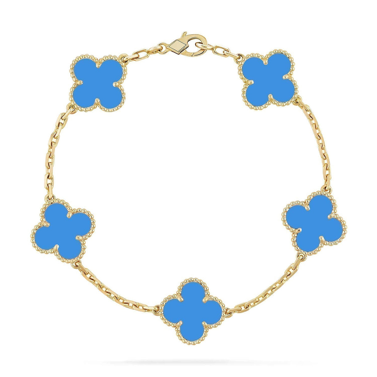 [Veyra Jewelry]New CLOVER 5 MOTIF BLUE AGATE BRACELET COLLECTION