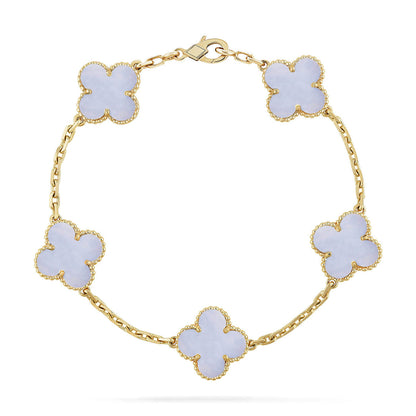 [Veyra Jewelry]New  CLOVER 5 MOTIF PURPLE CHALCEDONY BRACELET COLLECTION