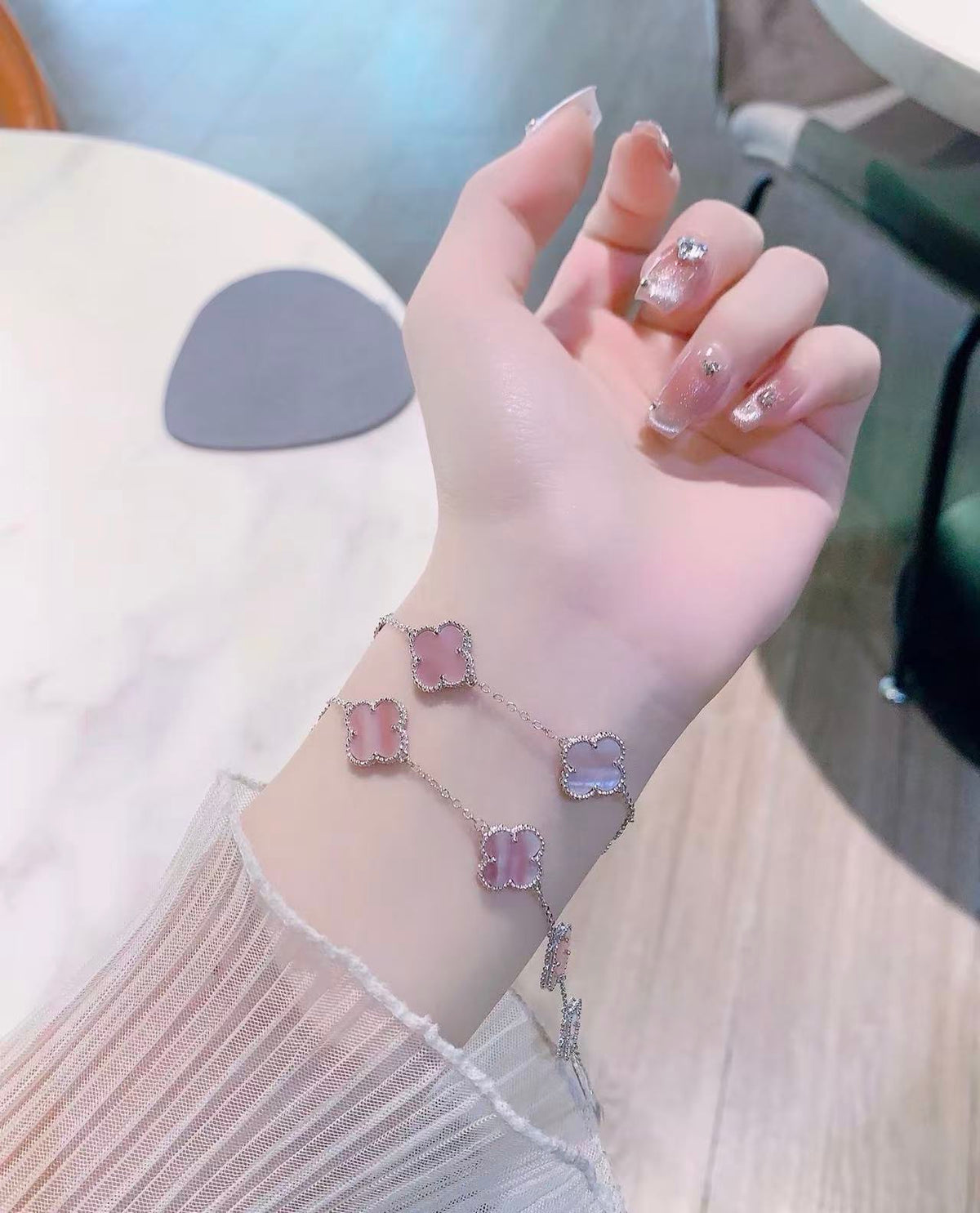 [Veyra JewelryLight Pink Braided Bracelet