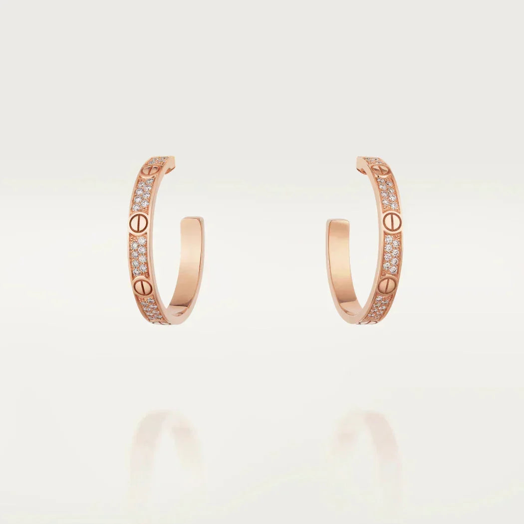 ¡®Veyra Jewelry¡¯LOVE DIAMOND PINK GOLD HOOP EARRINGS