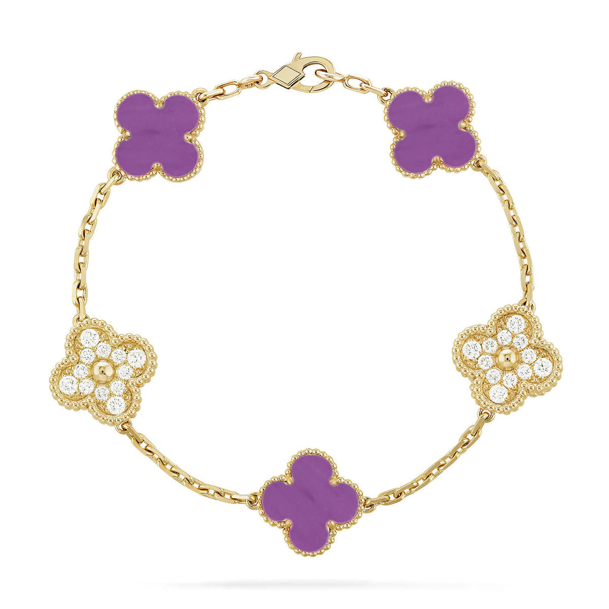 [Veyra Jewelry]New  CLOVER 5 MOTIF VIOLET BRACELET COLLECTION