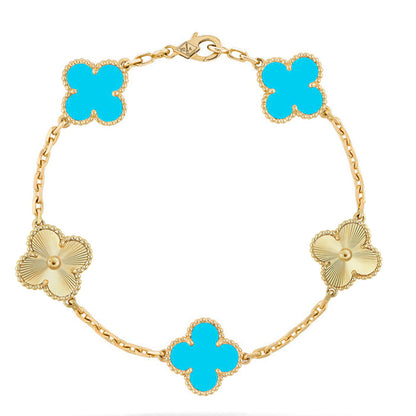 [Veyra Jewelry]New  CLOVER 5 MOTIF TURQUOISE BRACELET COLLECTION