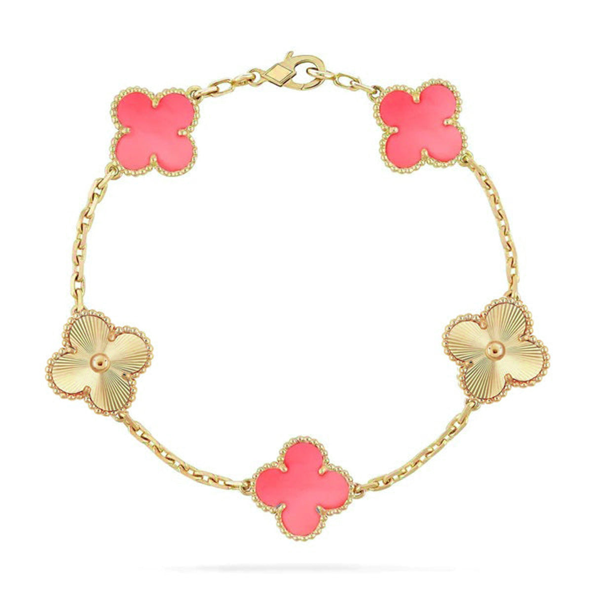 [Veyra Jewelry]New  CLOVER 5 MOTIFS  PINK MOP BRACELET COLLECTION