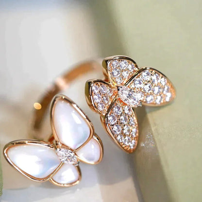 ¡®Veyra Jewelry¡¯TWIN BUTTERFLY DIAMOND MOP RING
