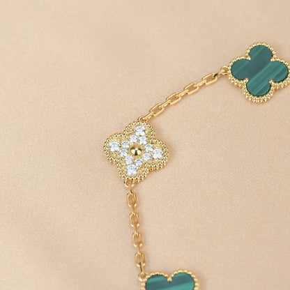 [Veyra Jewelry]New  CLOVER 5 MOTIF MALACHITE BRACELET COLLECTION