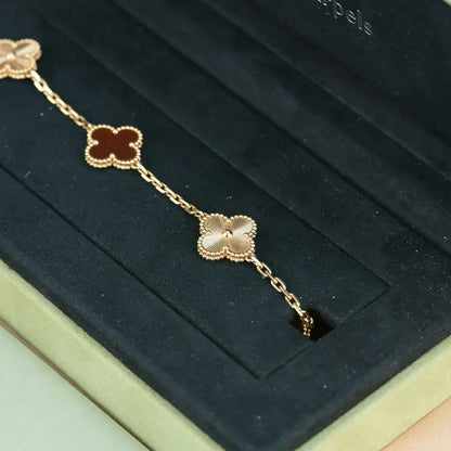 [Veyra Jewelry]New  CLOVER 5 MOTIF RED CORNELIAN BRACELET COLLECTION
