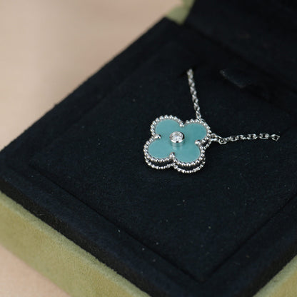 ¡®Veyra Jewelry¡¯CLOVER 15MM DIAMOND SVRES PORCELAIN  NECKLACE SILVER